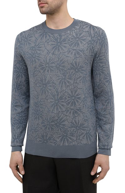 Джемпер из шелка и шерсти ZEGNA синего цвета по цене 84050 руб., арт. UWF99/110, фото 3 Джемпер из шелка и шерсти ZEGNA, арт. UWF99/110, фото 3