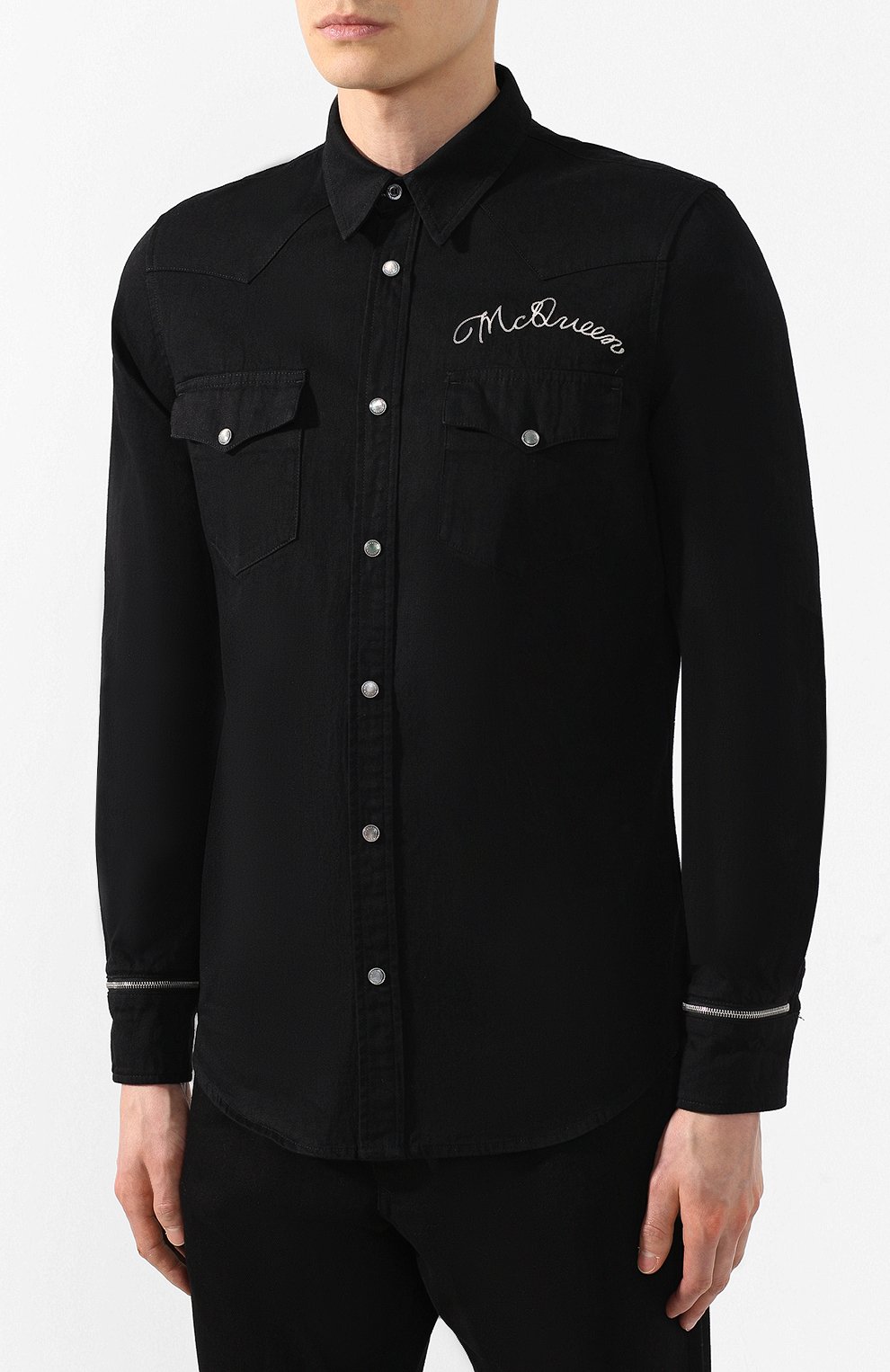 Хлопковая рубашка ALEXANDER MCQUEEN, арт. 558615/QMY40, фото 3