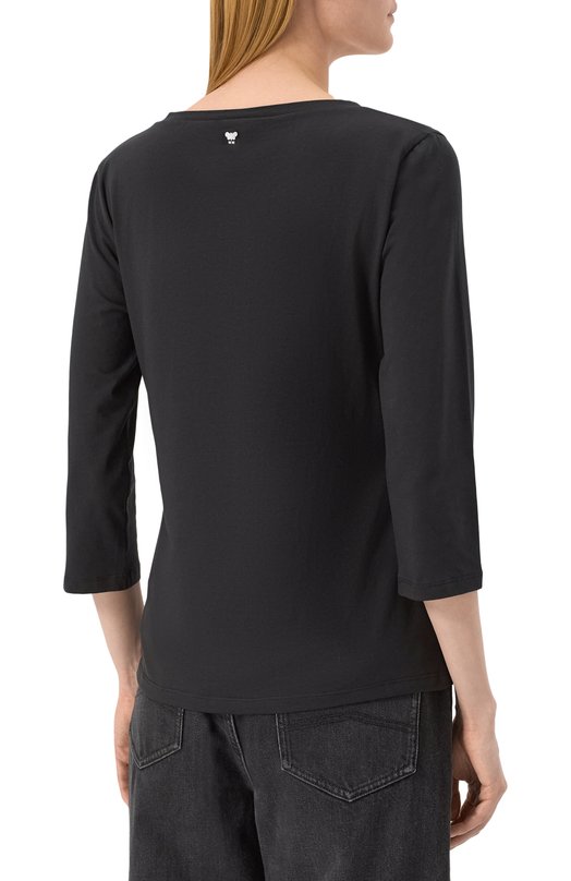 Хлопковый лонгслив Weekend Max Mara MULTIA Чёрный  MULTIA Фото 4