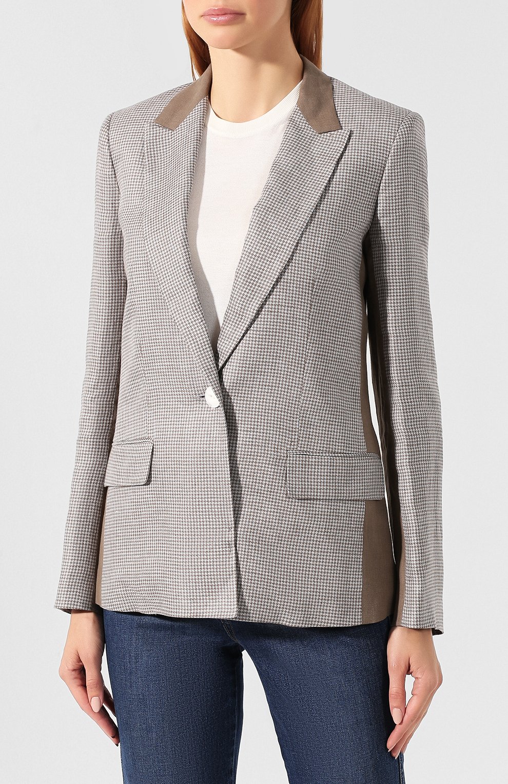 Льняной жакет RAG AND BONE хаки цвета по цене 74350 руб., арт. W29440536, фото 3 Льняной жакет RAG AND BONE, арт. W29440536, фото 3