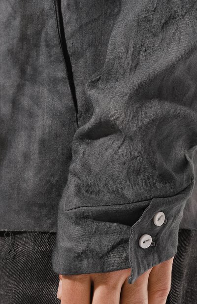 Льняная рубашка 139DEC темно-серого цвета по цене 25850 руб., арт. ST421-GR, фото 5 Льняная рубашка 139DEC, арт. ST421-GR, фото 5