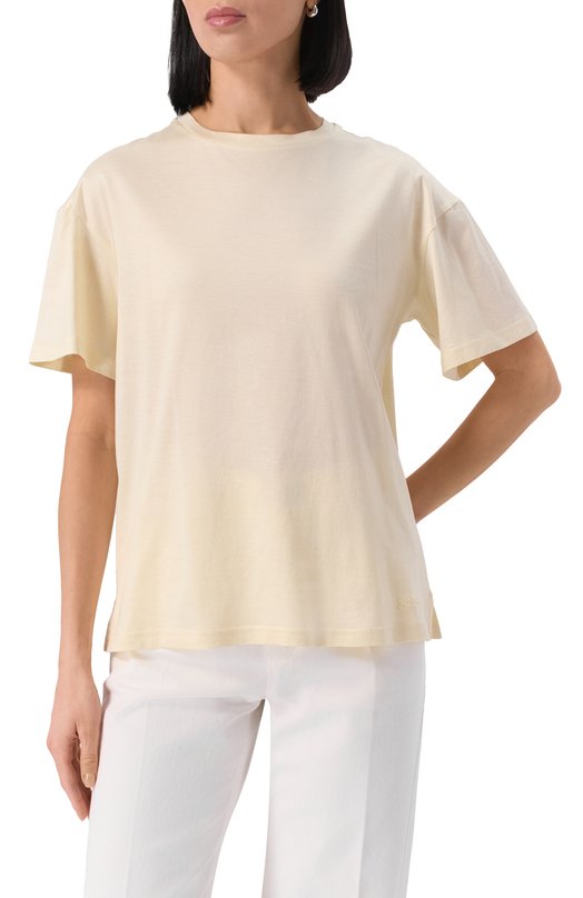 Футболка из шелка и хлопка Kiton D59418K0925F03 Жёлтый  D59418K0925F03 Фото 3