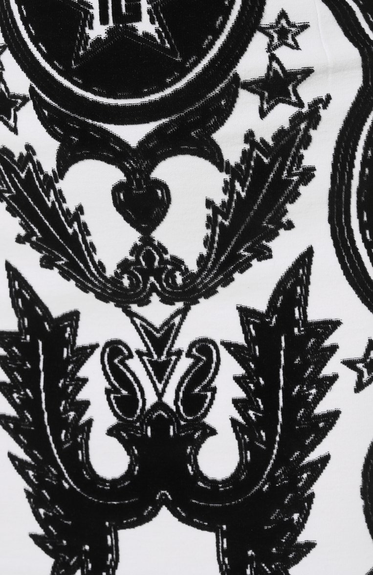 Женская хлопковая юбка BALMAIN черно-белого цвета, арт. CF1LC136/JH72 | Фото 5 (Длина Ж (юбки, платья, шорты): Мини; Материал вне�шний: Хлопок; Стили: Гранж)