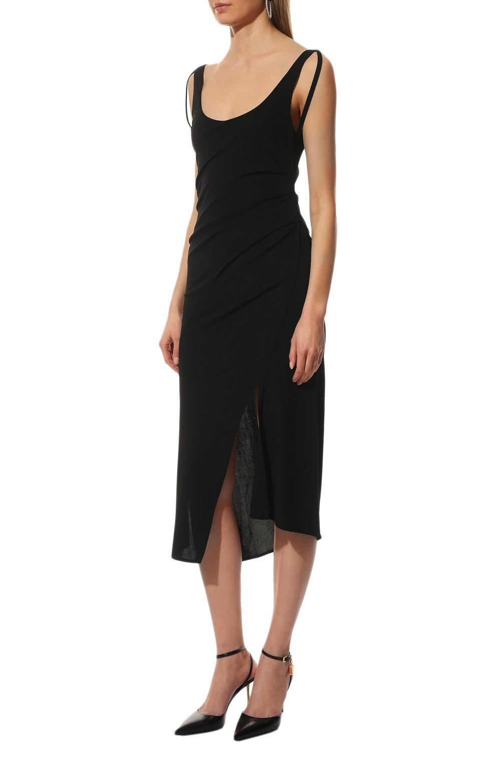 Платье из вискозы HELMUT LANG черного цвета по цене 42550 руб., арт. L09HW605, фото 3 Платье из вискозы HELMUT LANG, арт. L09HW605, фото 3