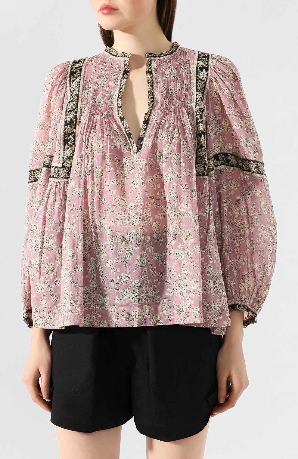 Хлопковая рубашка ISABEL MARANT ETOILE, арт. HT1665-20P028E/VI0LETTE, фото 3
