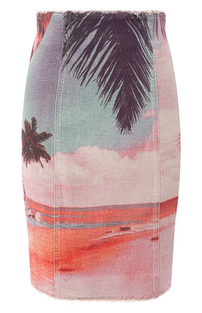 Женская льняная юбка BALMAIN, арт. RF14328/I036