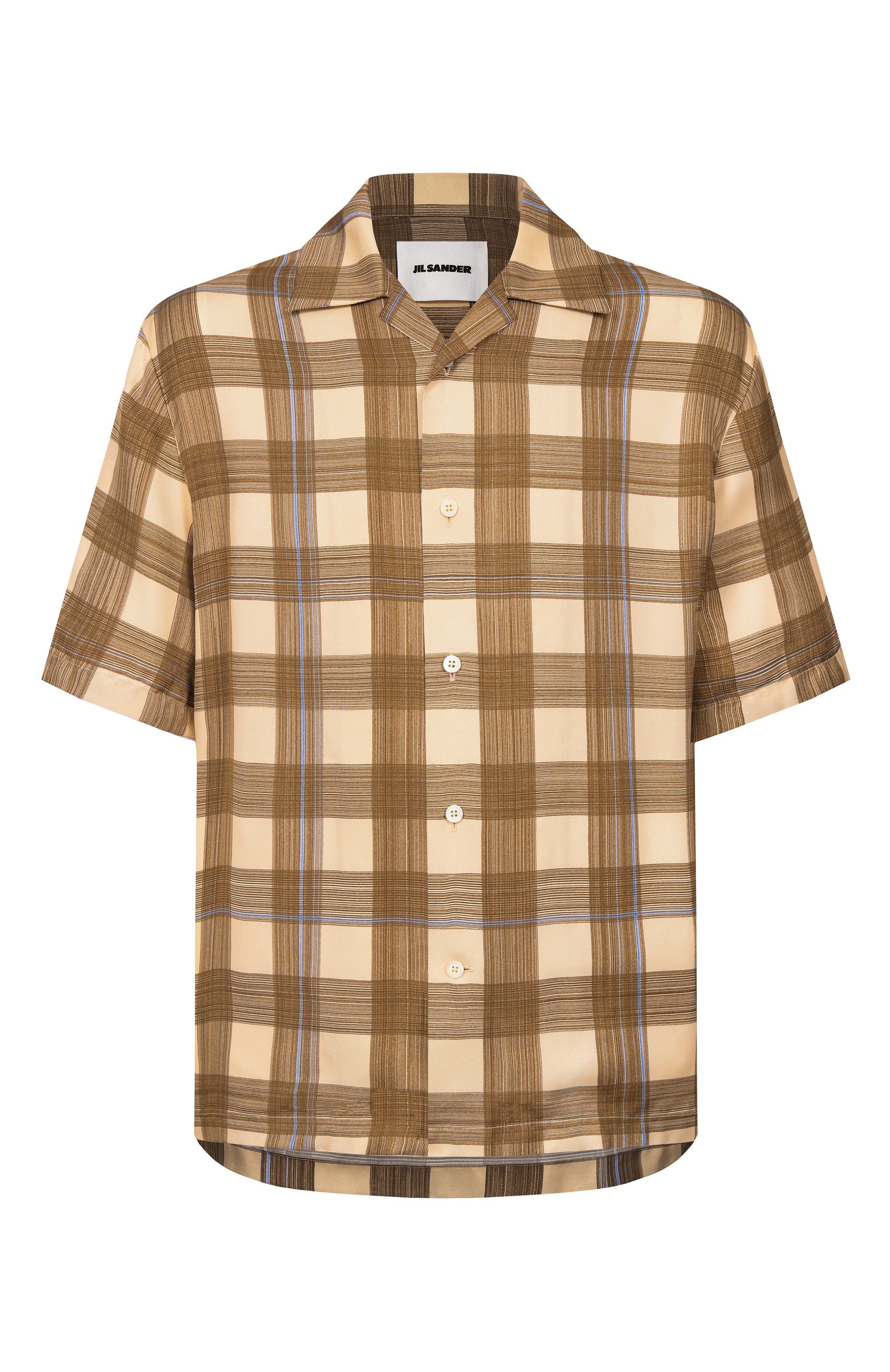 Рубашка из вискозы JIL SANDER бежевого цвета по цене 169500 руб., арт. J22DL0364/J65341, фото 1 Рубашка из вискозы JIL SANDER, арт. J22DL0364/J65341, фото 1