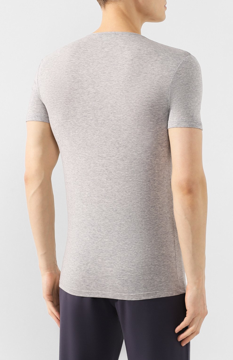 Хлопковая футболка с круглым вырезом ZEGNA светло-серого цвета по цене 11550 руб., арт. N2M200010, фото 4 Хлопковая футболка с круглым вырезом ZEGNA, арт. N2M200010, фото 4
