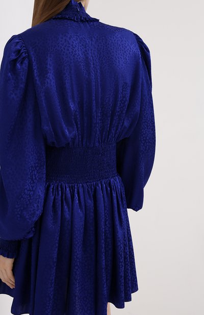 Шелковое платье BALMAIN синего цвета по цене 178500 руб., арт. UF16306/S055, фото 4 Шелковое платье BALMAIN, арт. UF16306/S055, фото 4