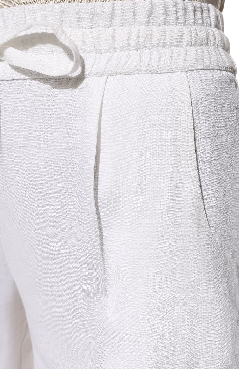 Брюки изо льна и вискозы KITON белого цвета по цене 85700 руб., арт. D48122K09T84, фото 5 Брюки изо льна и вискозы KITON, арт. D48122K09T84, фото 5