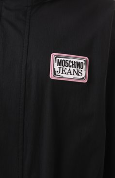 Женская парка M05CH1NO JEANS черного цвета, арт. A0609/3224 | Фото 6 (Материал сплава: Проставлено; Драгоценные камни: Проставлено; Рукава: Длинные; Длина (верхняя одежда): До колена; Стили: Кэжуэл; Кросс-КТ: Куртка; Материал внешний: Хлопок, Синтетический материал)