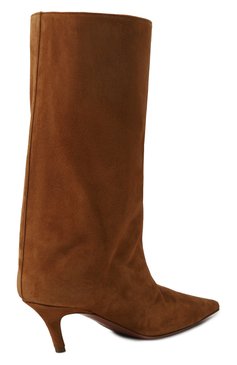 Женские кожаные сапоги fiona 60 AMINA MUADDI коричневого цвета, арт. FI0NA B00T 60/SUEDE | Фото 5 (Драгоценные камни: Проставлено; Материал сплава: Проставлено; Материал внутренний: Натуральная кожа; Высота голенища: Средние; Каблук высота: Средний; Каблук тип: Шпилька; Материал утеплителя: Без утеплителя; Материал внешний: Замша, Натуральная кожа)