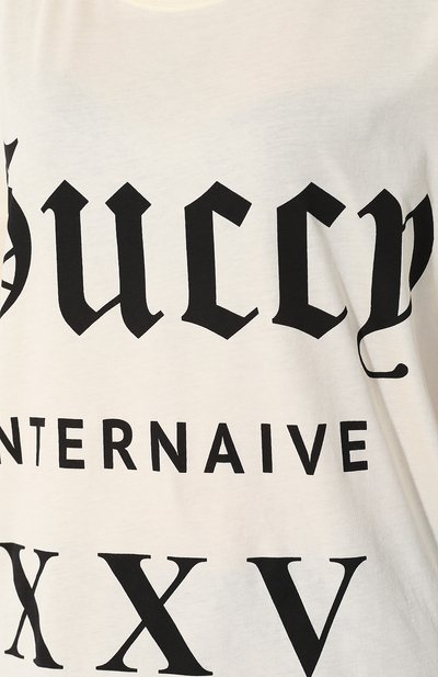 Хлопковая футболка с круглым вырезом и принтом GUCCI, арт. 492347/X3P07, фото 5