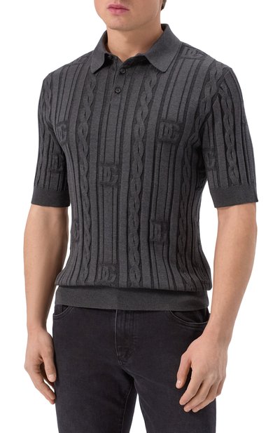 Поло из шелка и хлопка DOLCE & GABBANA, арт. GXZ02T/JFMKS, фото 3