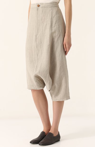 Укороченные льняные брюки YOHJI YAMAMOTO, арт. FE-P52-300, фото 3