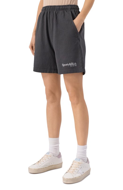 Хлопковые шорты Sporty and Rich SH039622016BA02 Чёрный  SH039622016BA02 Фото 3