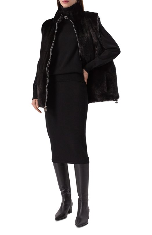 Кашемировая юбка Kiton D5474873337 Чёрный  D5474873337 Фото 2