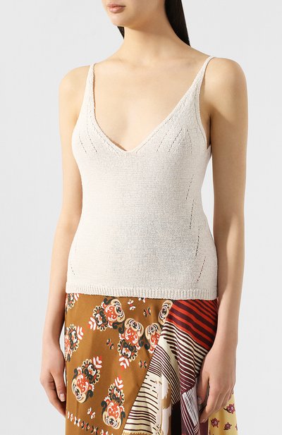 Топ CHLOÉ белого цвета по цене 72100 руб., арт. CHC19UMH14600, фото 3 Топ CHLOÉ, арт. CHC19UMH14600, фото 3