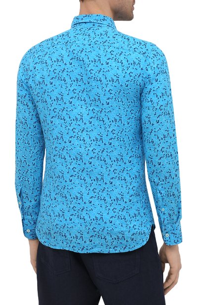 Льняная рубашка 120% LINO синего цвета по цене 28900 руб., арт. T0M1311/F980/000, фото 4 Льняная рубашка 120% LINO, арт. T0M1311/F980/000, фото 4