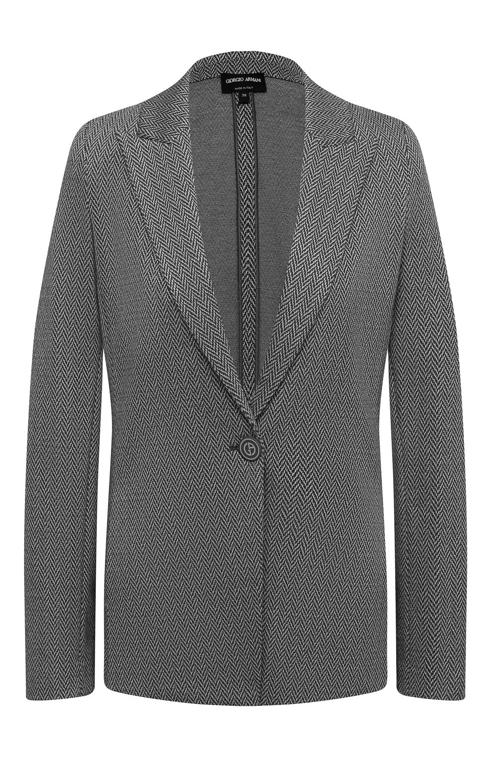 Жакет из вискозы GIORGIO ARMANI серого цвета по цене 135500 руб., арт. 6HAG74/AJLVZ, фото 1 Жакет из вискозы GIORGIO ARMANI, арт. 6HAG74/AJLVZ, фото 1