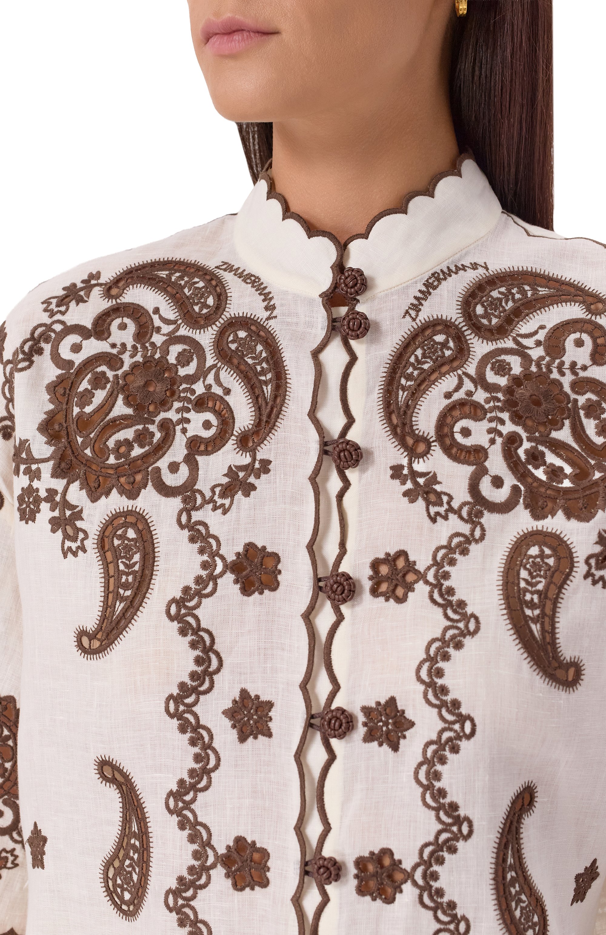 Льняная блузка ZIMMERMANN, арт. 3287TSS253, фото 5