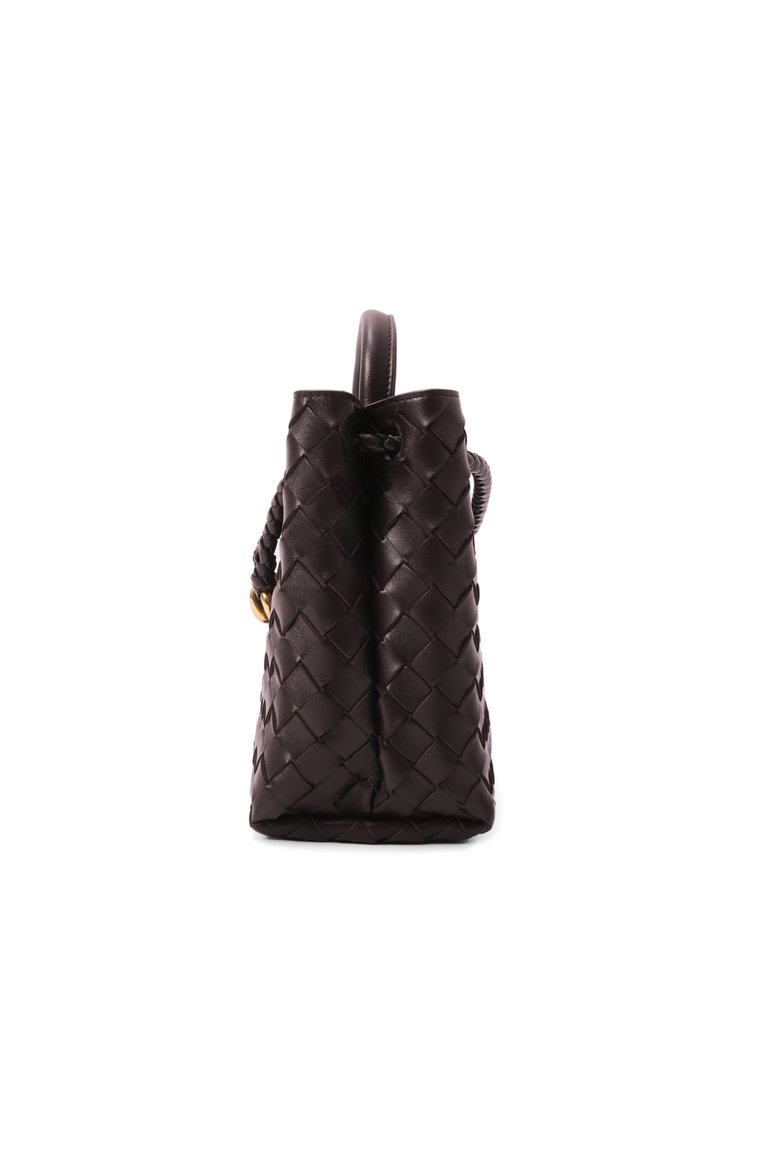 Женская сумка andiamo small BOTTEGA VENETA темно-коричневого цвета, арт. 766014 VCPP1 | Фото 4 (Размер: small; Материал: Натуральная кожа; Ремень/цепочка: На ремешке)