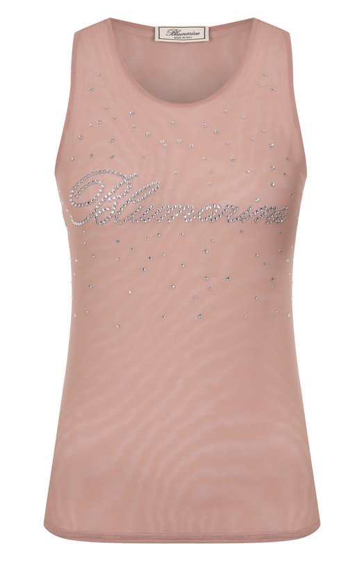 Майка с отделкой стразами Blumarine P54 4T061A Бежевый P54 4T061A