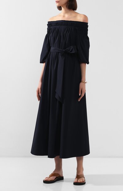 Хлопковое платье GABRIELA HEARST, арт. 220446/T030/38/DARK NAVY, фото 3
