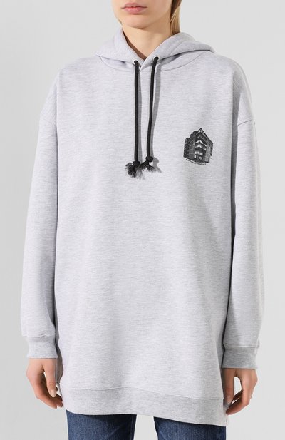 Хлопковое худи ACNE STUDIOS серого цвета по цене 42550 руб., арт. AI0048/W, фото 3 Хлопковое худи ACNE STUDIOS, арт. AI0048/W, фото 3