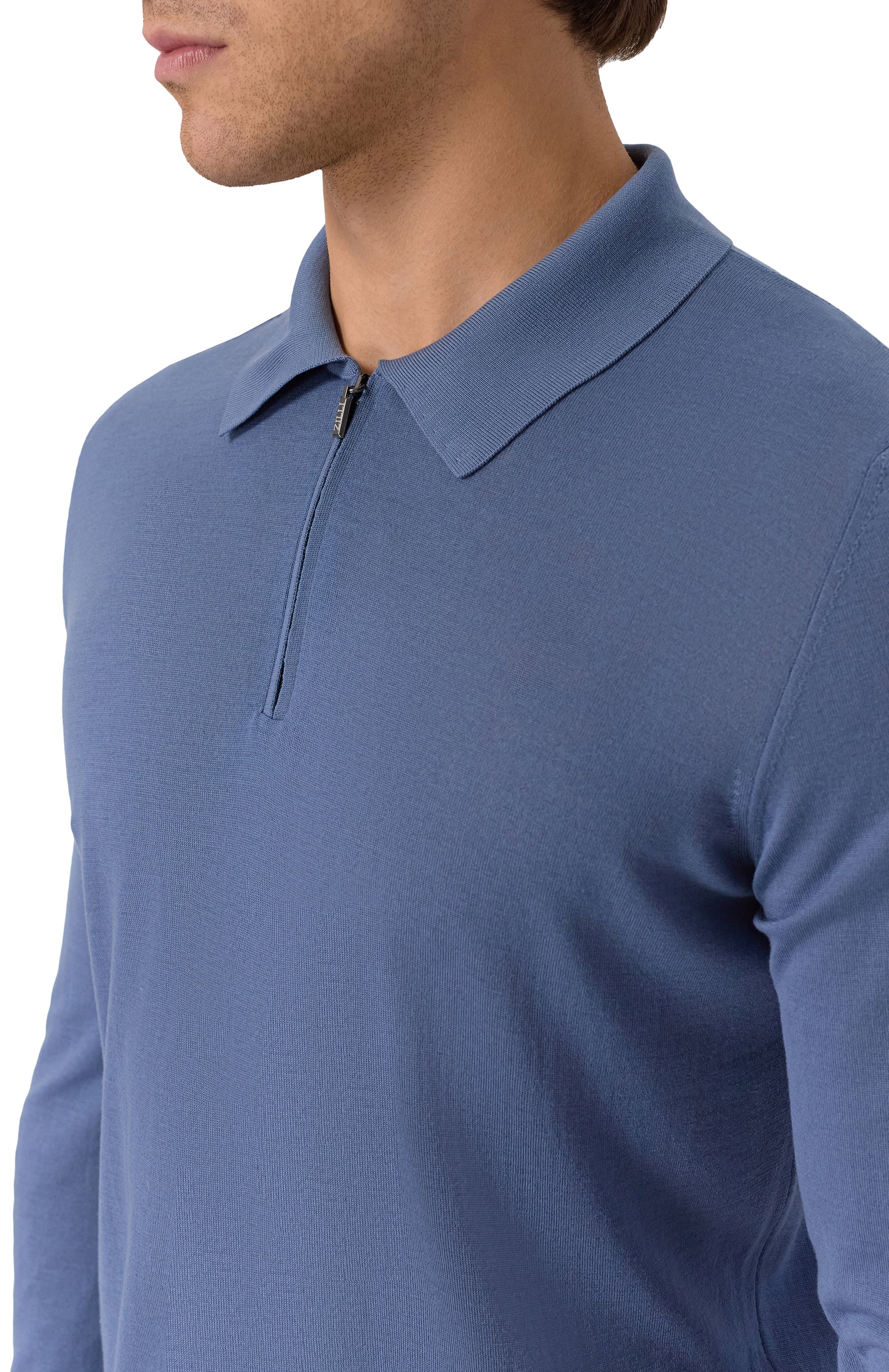 Шерстяное поло ZILLI синего цвета по цене 150000 руб., арт. KZP001M0202VLIP00, фото 5 Шерстяное поло ZILLI, арт. KZP001M0202VLIP00, фото 5
