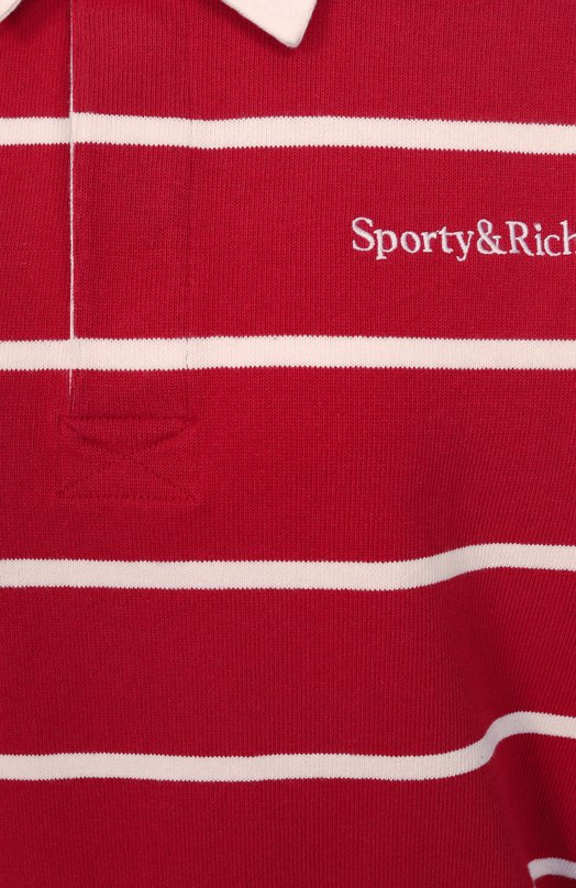 Хлопковое поло Sporty and Rich ST008606300RE33 Красный  ST008606300RE33 Фото 6