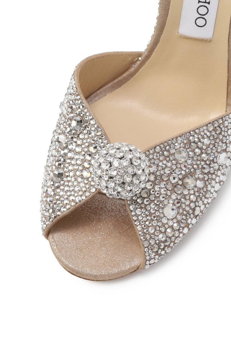 Женские кожаные босоножки sacora 100 JIMMY CHOO серебряного цвета, арт. SAC0RA 100/PHZ | Фото 7 (Подошва: Плоская; Материал внешний: Натуральная кожа; Каблук высота: Высокий; Материал внутренний: Натуральная кожа; Каблук тип: Шпилька)