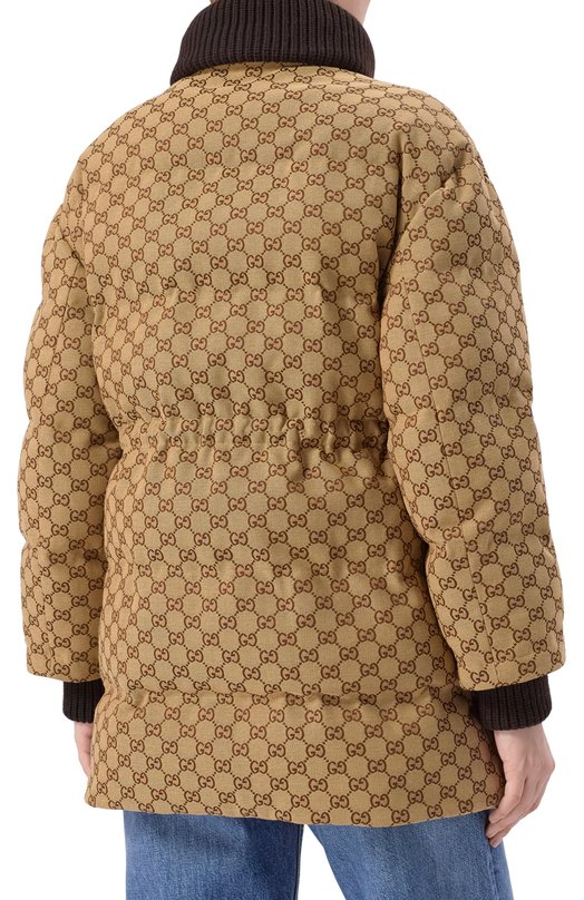 Хлопковый пуховик Gucci 835412/ZAF4S Бежевый  835412/ZAF4S Фото 4