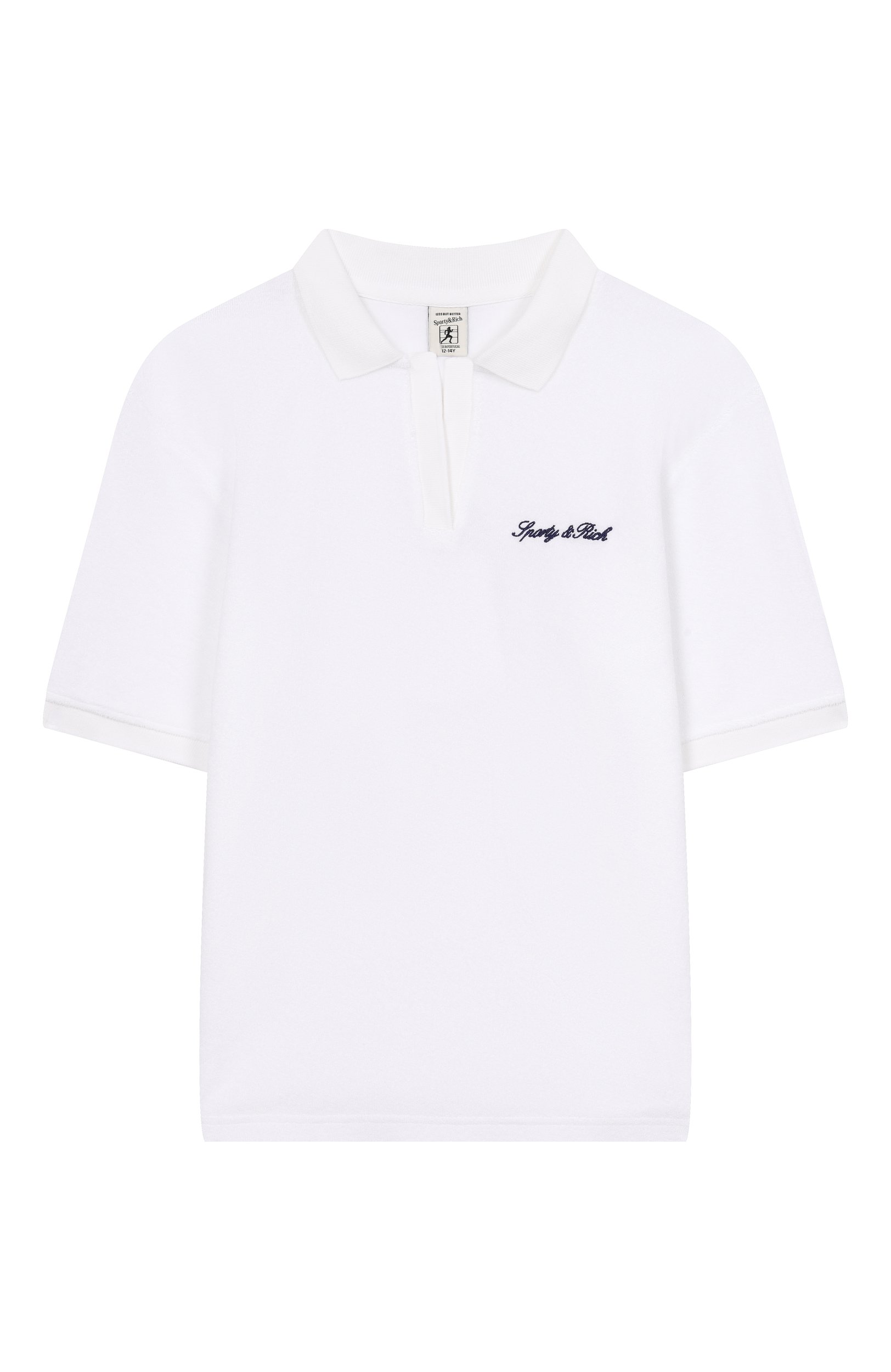 Хлопковое поло SPORTY AND RICH белого цвета по цене 12100 руб., арт. T0118712326WH01, фото 1 Хлопковое поло SPORTY AND RICH, арт. T0118712326WH01, фото 1