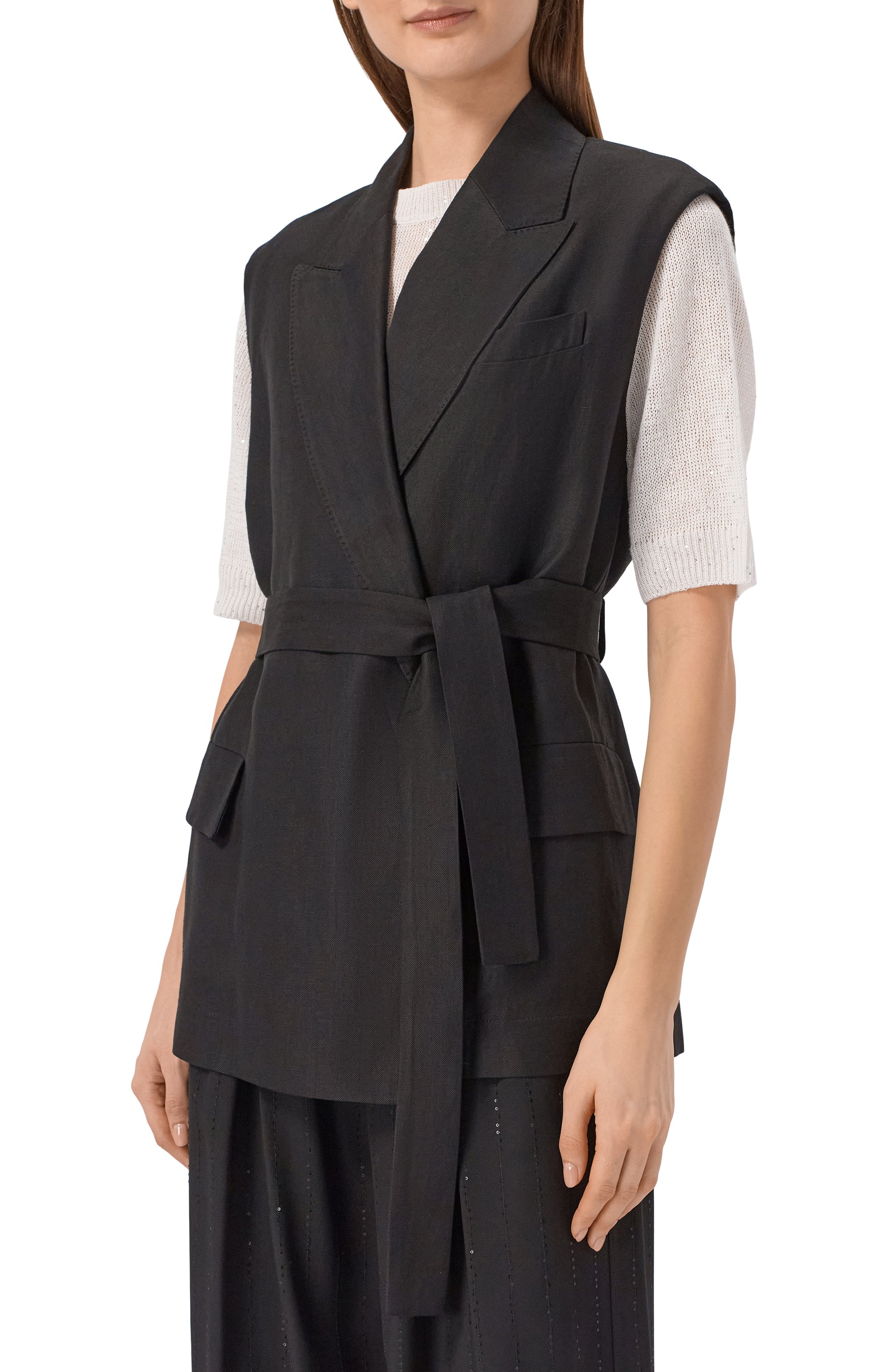 Жилет из вискозы и льна BRUNELLO CUCINELLI, арт. MH1267754, фото 3