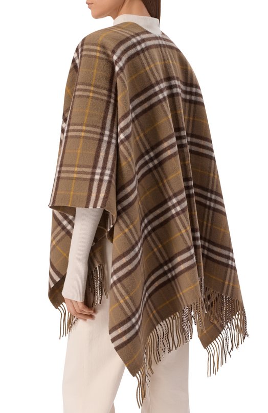 Пончо из шерсти и кашемира Burberry 8112996 Коричневый  8112996 Фото 3