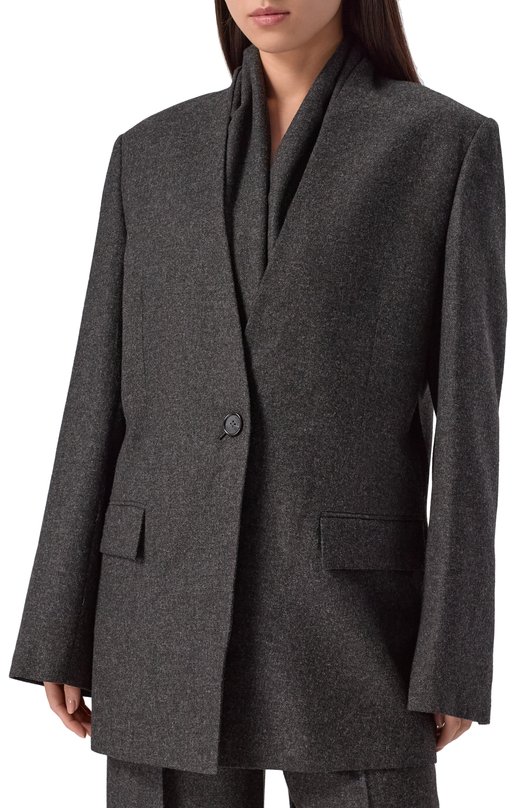 Жакет из вискозы и шерсти TOTEME 254-WRZ0060-FB0472 Серый  254-WRZ0060-FB0472 Фото 3