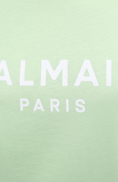 Хлопковая футболка BALMAIN светло-зеленого цвета по цене 29950 руб., арт. VF11350/B019, фото 5 Хлопковая футболка BALMAIN, арт. VF11350/B019, фото 5