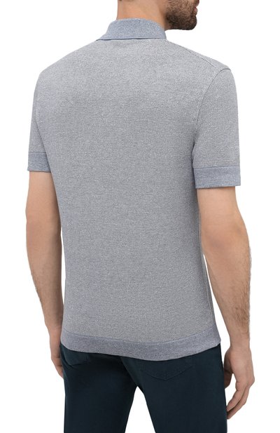 Поло из хлопка и льна ZEGNA, арт. UW314/753, фото 4