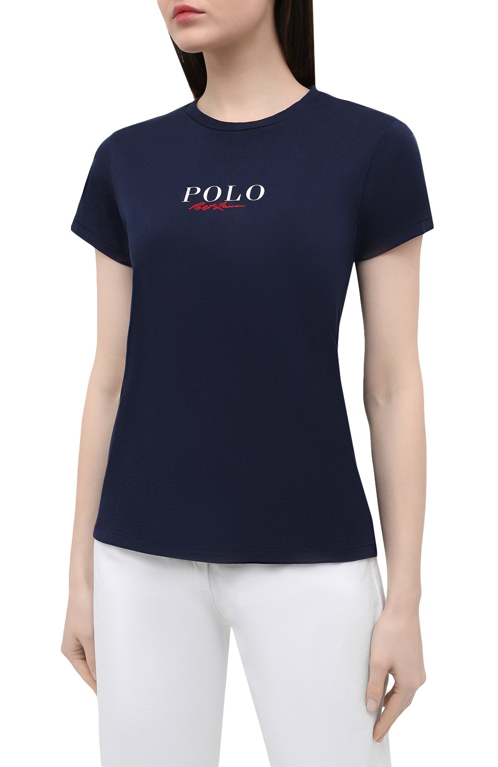 Хлопковая футболка POLO RALPH LAUREN темно-синего цвета по цене 7875 руб., арт. 211838118, фото 3 Хлопковая футболка POLO RALPH LAUREN, арт. 211838118, фото 3