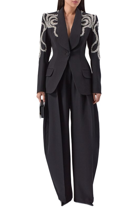 Жакет с отделкой кристаллами Zuhair Murad FJK25001/CRCA019 Чёрный  FJK25001/CRCA019 Фото 2