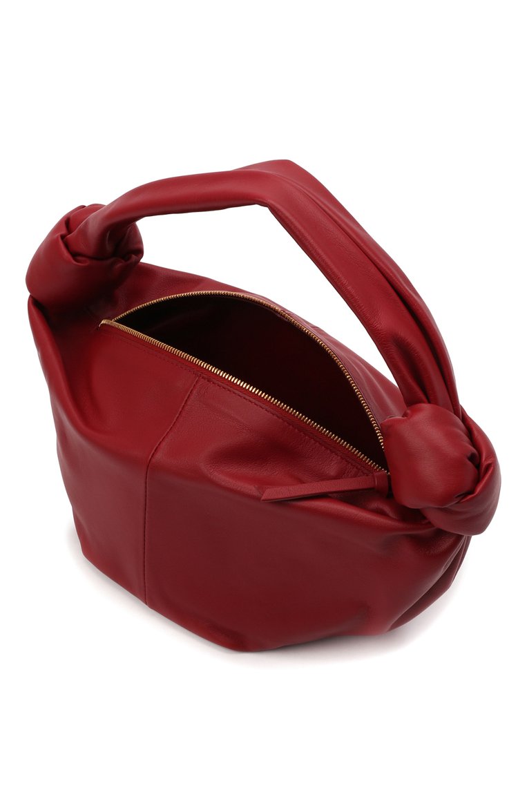 Женская сумка double knot mini BOTTEGA VENETA бордового цвета, арт. 629635/VCP41 | Фото 5 (Сумки-технические: Сумки top-handle; Материал: Натуральная кожа; Материал сплава: Проставлено; Размер: mini; Драгоценные камни: Проставлено)