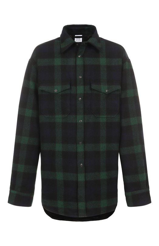 Шерстяная рубашка VETEMENTS UA65SH929N/8720 FLANNEL Зелёный UA65SH929N/8720 FLANNEL