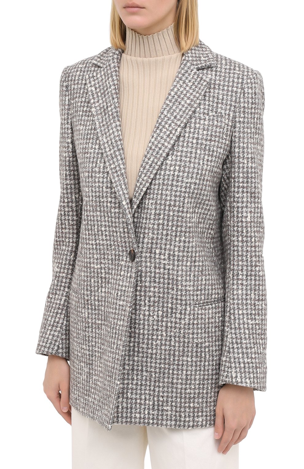 Шерстяной жакет KITON серого цвета по цене 334000 руб., арт. D48523K05T24, фото 4 Шерстяной жакет KITON, арт. D48523K05T24, фото 4