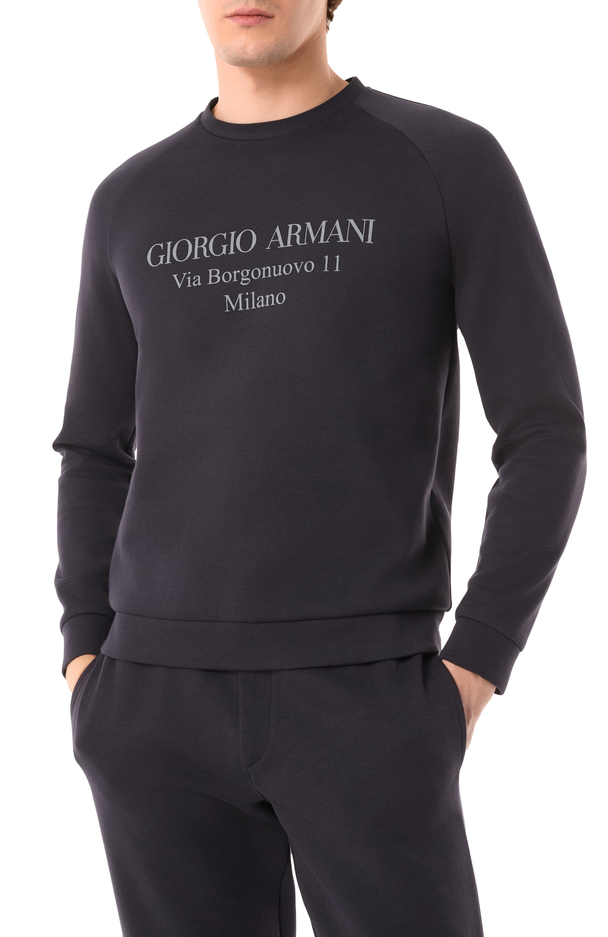 Хлопковый свитшот GIORGIO ARMANI, арт. 3GSM81/SJSXZ, фото 3