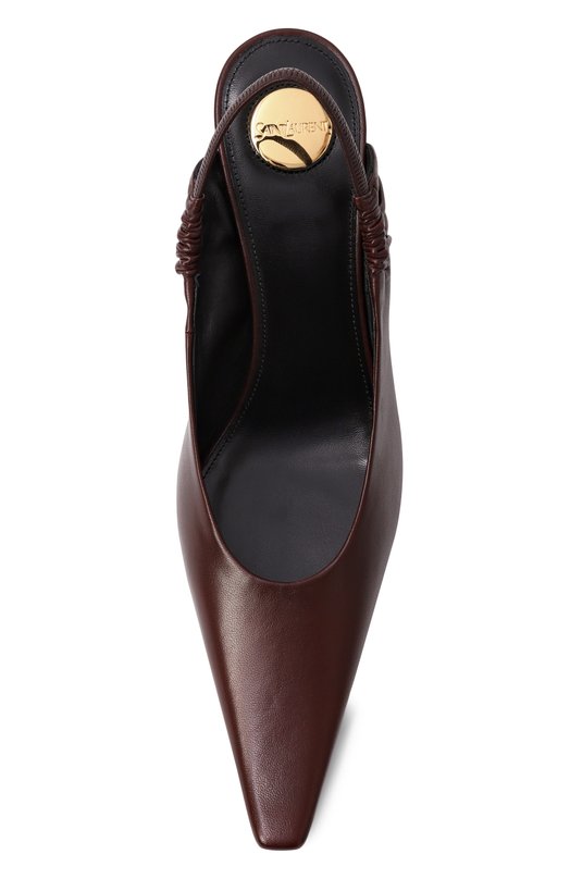 Кожаные туфли Anne-Marie 75 Saint Laurent 841183/AADF1 Коричневый  841183/AADF1 Фото 6