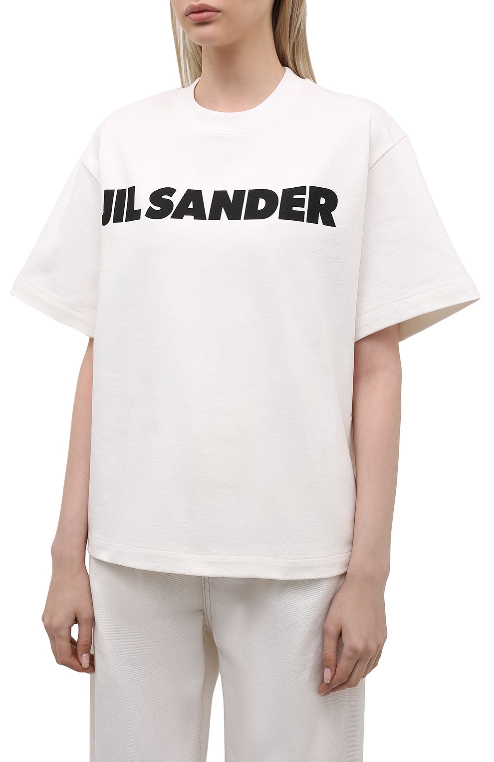 Хлопковая футболка JIL SANDER, арт. JSCT707050-WT248508, фото 3