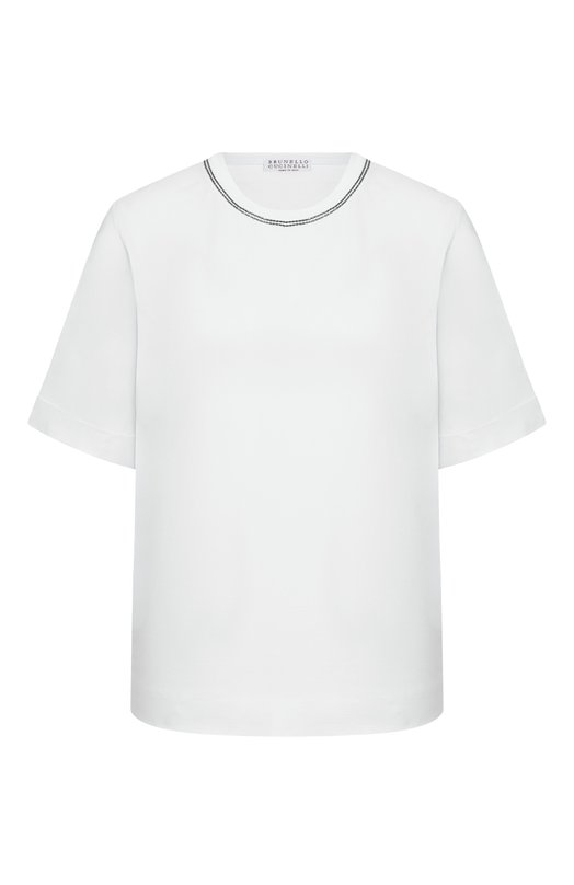 Хлопковая футболка Brunello Cucinelli M0T81BZ100 Белый M0T81BZ100