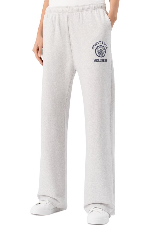 Хлопковые брюки Sporty and Rich PA040508033GY03 Серый  PA040508033GY03 Фото 3