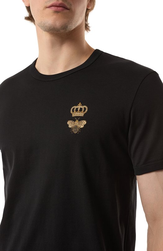 Хлопковая футболка Dolce & Gabbana G8PV1Z/G7WUQ Чёрный  G8PV1Z/G7WUQ Фото 5